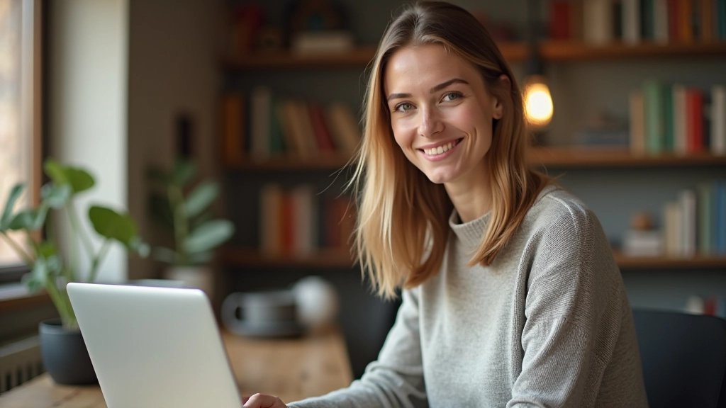 Persona ar klēpjdatoru, darbojoties online izglītības platformā, mājās pie galda